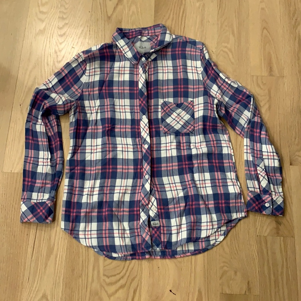 Blue, pink and white Rails Shirt. Very good used condition.